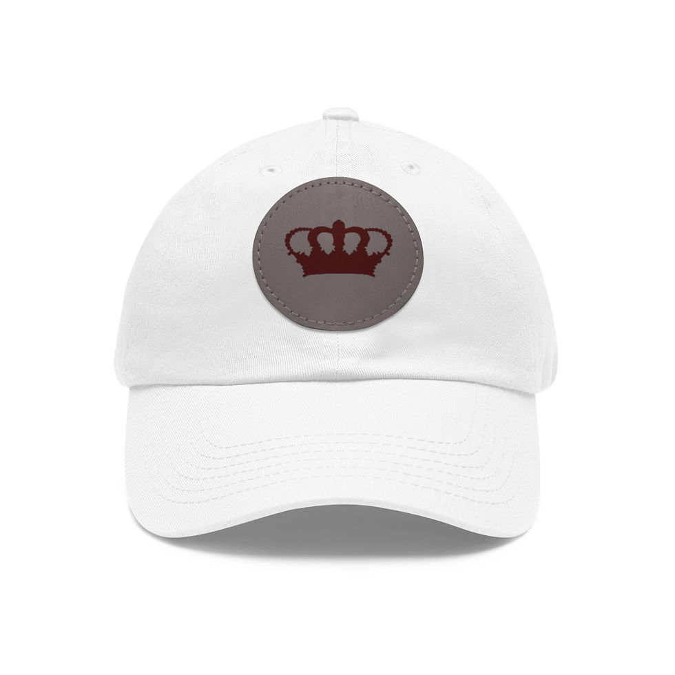 Thumbnail: Dad Hat with Leather Patch (Round)