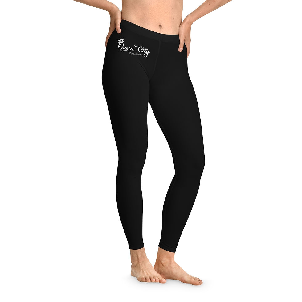 Thumbnail: Black Stretchy Leggings (AOP)