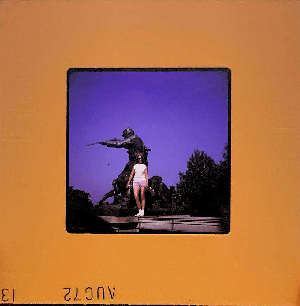 Woman in Front of Memorial Statue - Aug '72 - no. 13