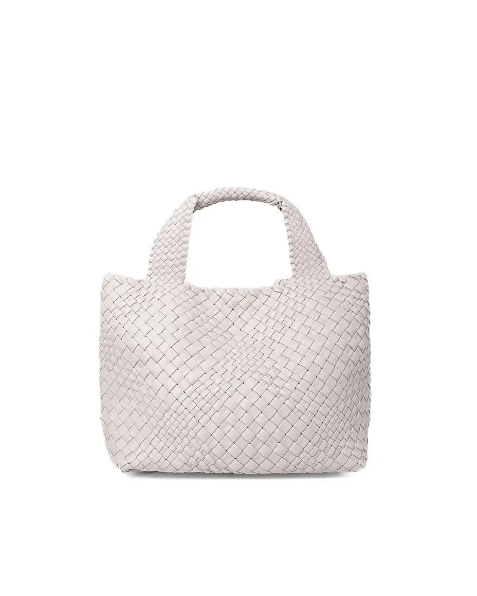Thumbnail: Front View Of A Light Beige Handcrafted Leather Tote Bag