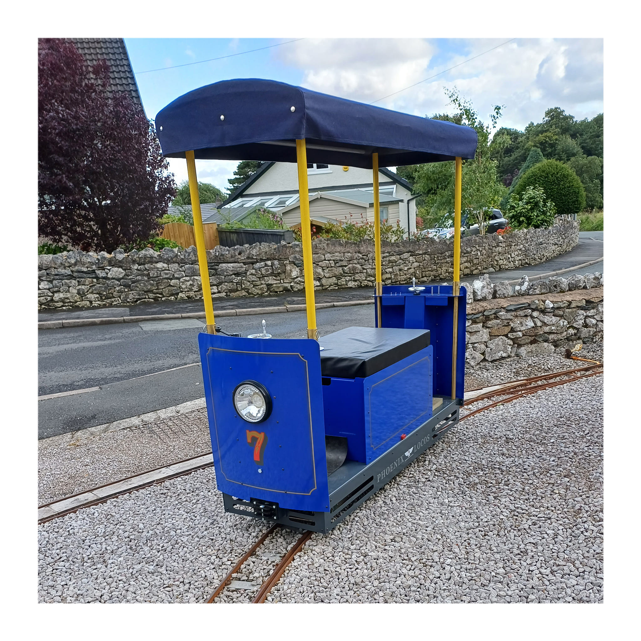 Kew Tram at the Riverside Miniature Railway spring gala, May 2023. Photograph by Adam Owen.