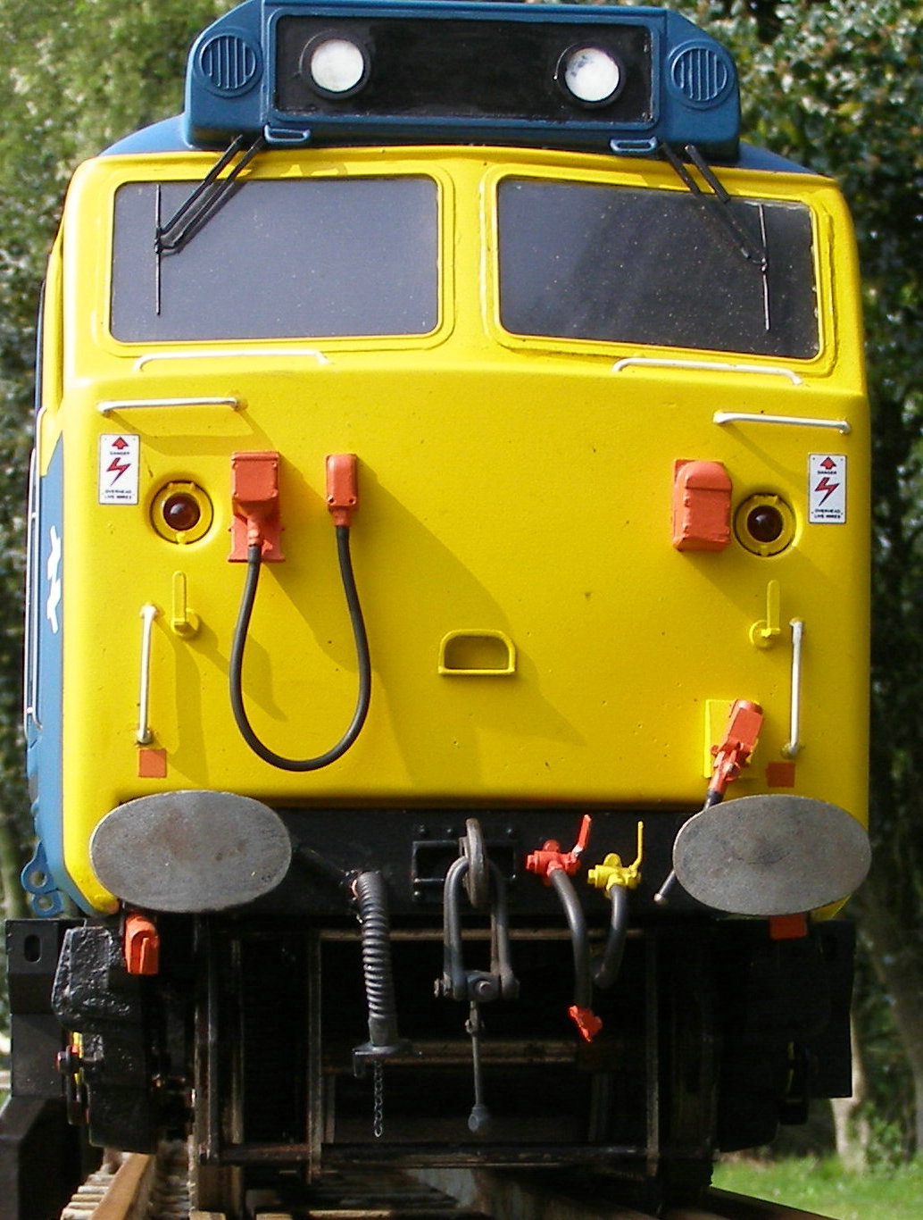 Class 50 cab front, glazing and yellow warning panel.