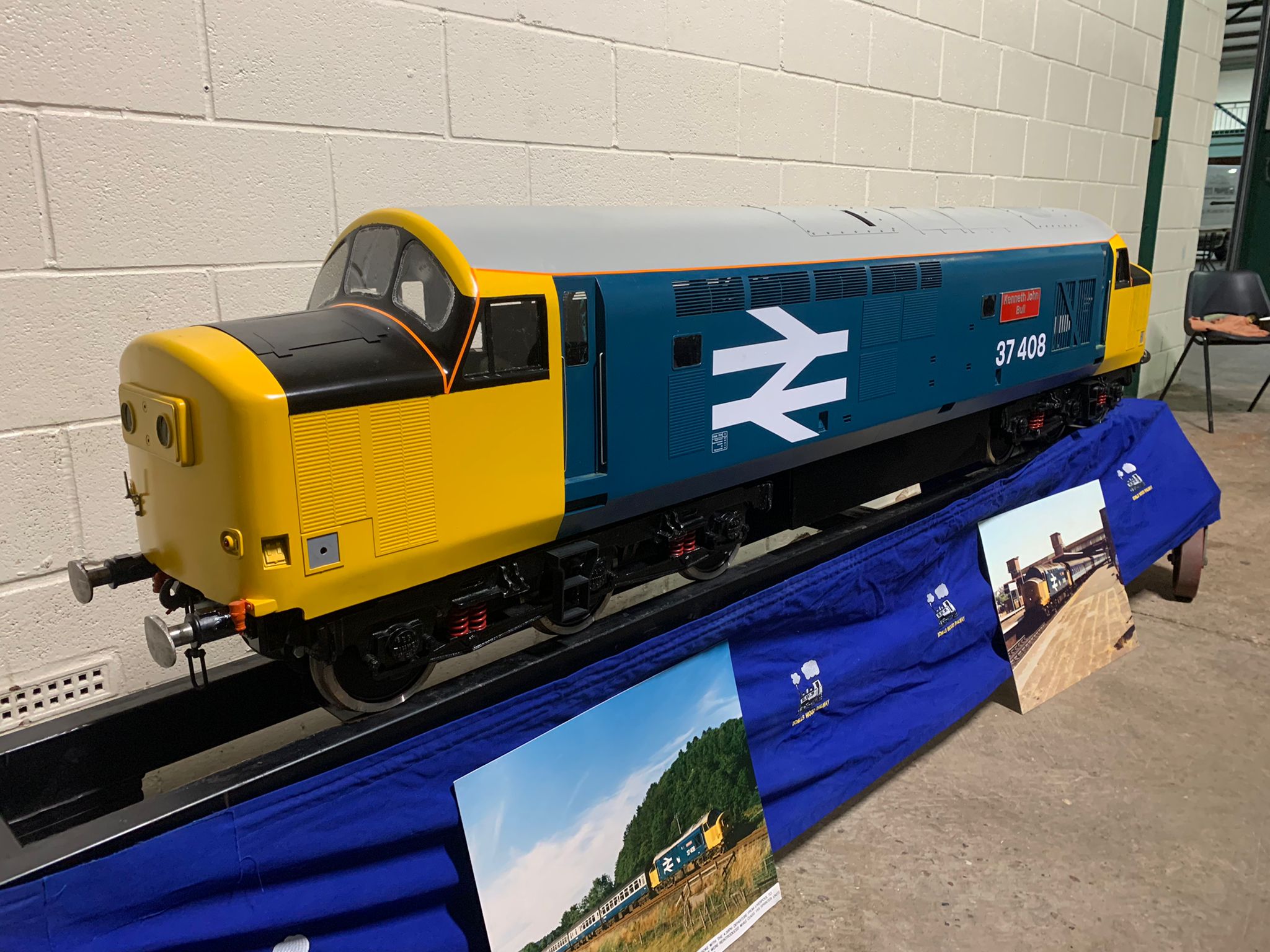 A second view of the completed Class 37 37408 “Kenneth John Bull”.