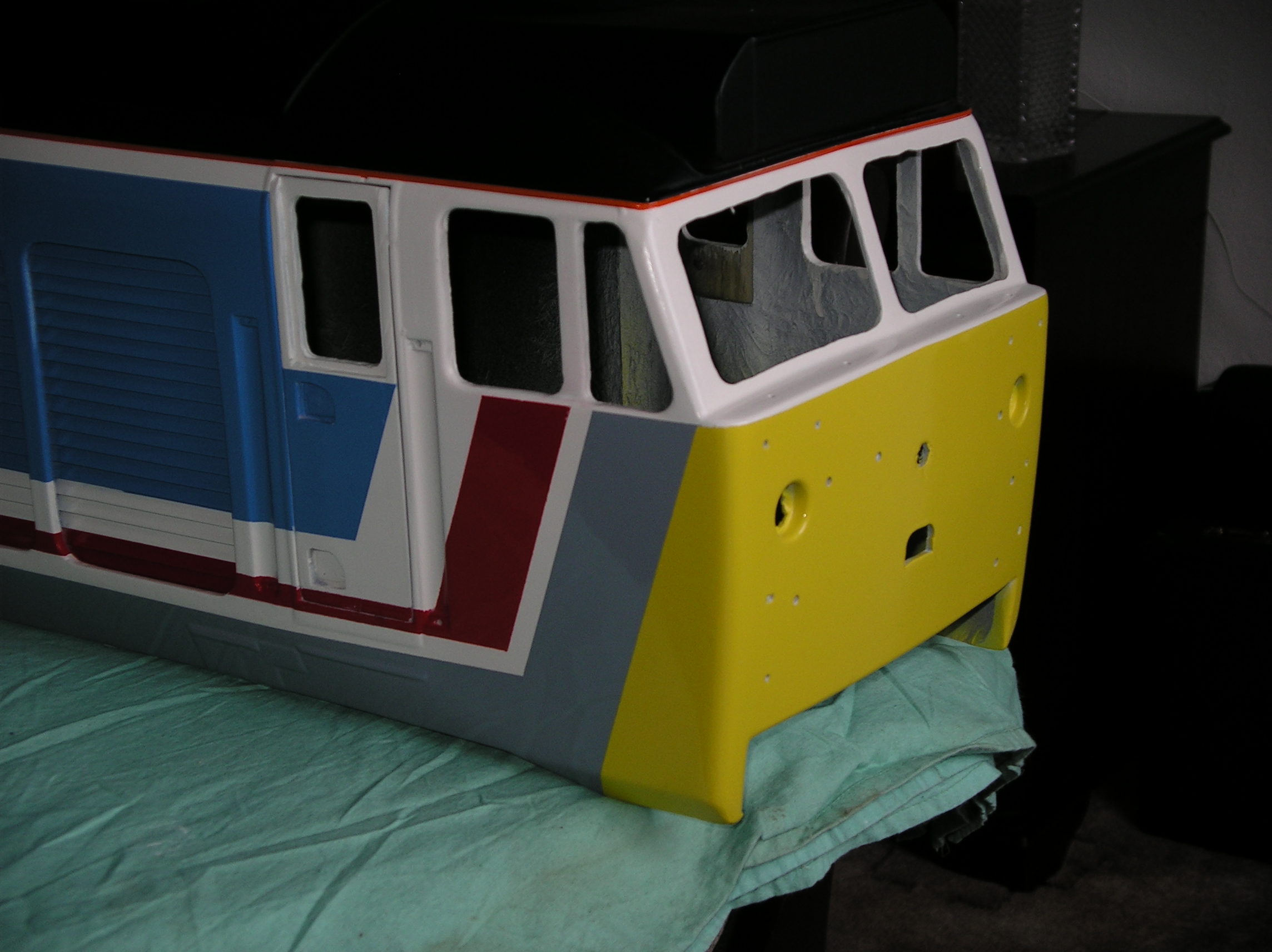 Class 50 bodywork in blue, red and white livery.