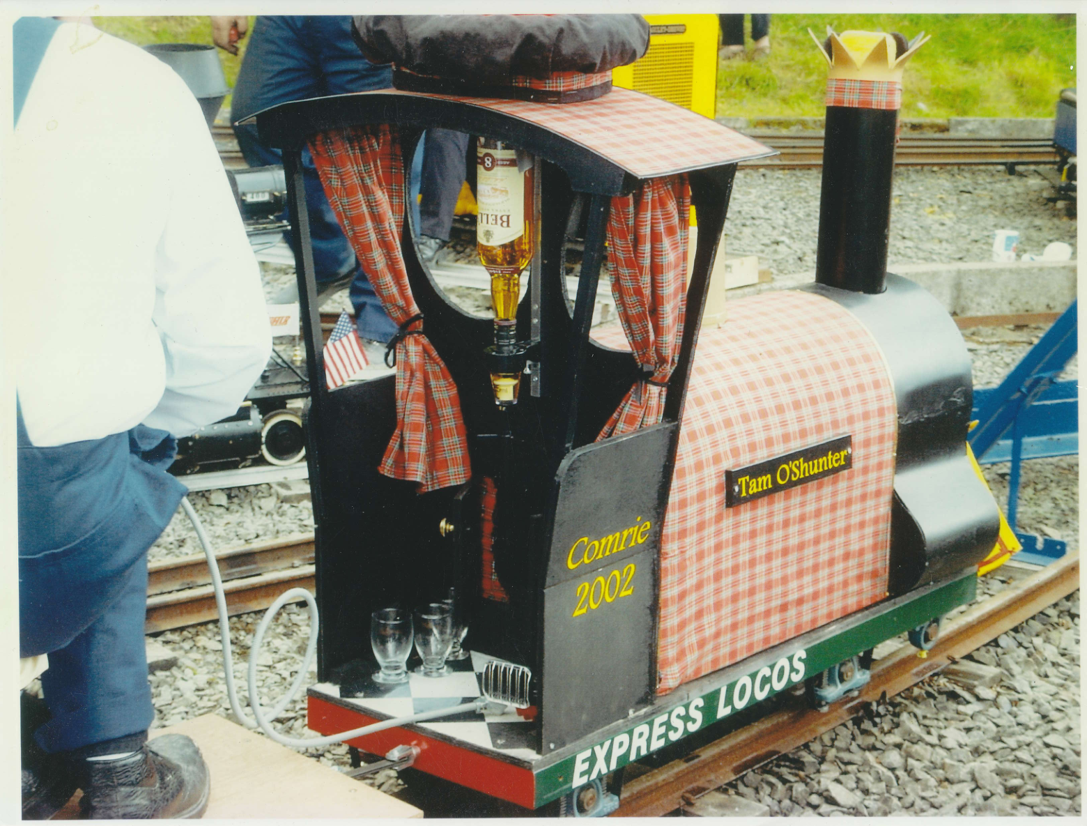 The same special vehicle as Tam O’Shunter, with tartan bodywork and the inscription “Comrie 2002”. Scanned photograph from the original Project Loco folder.