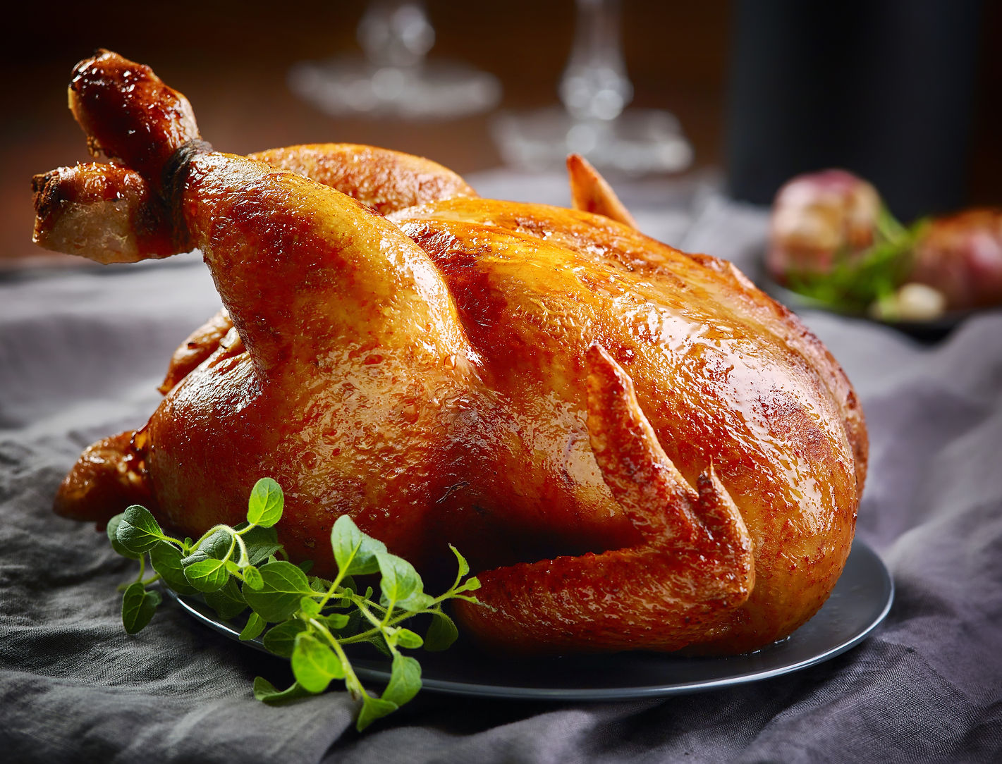 roasted chicken on gray plate.jpg