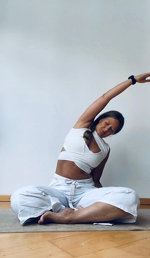 Sarah practicing yoga