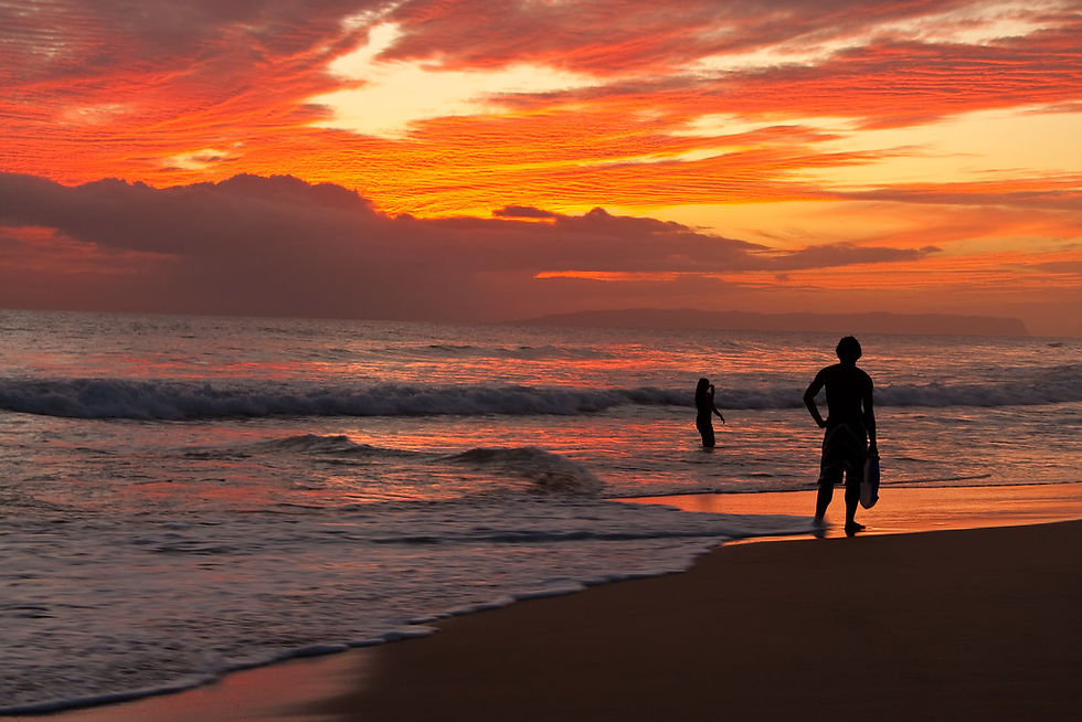 Kekaha beach at sunset