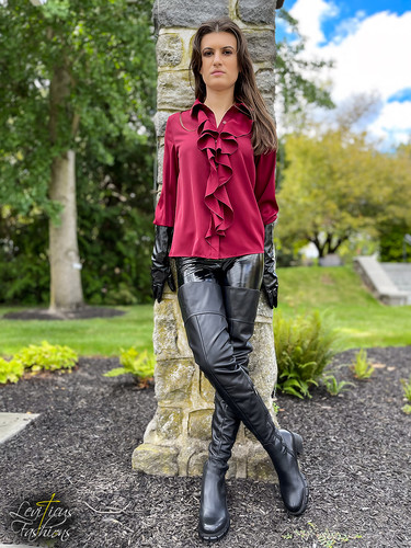 Leviticus Ladies Thigh High Leather Boots Black Leather Boots