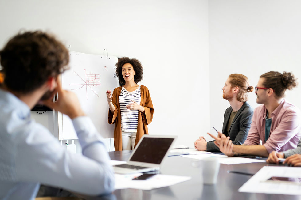 Team members in a workplace training session