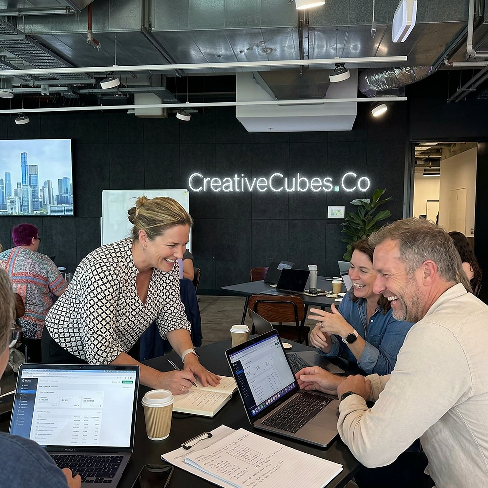 Professionals learning in a productivity workshop