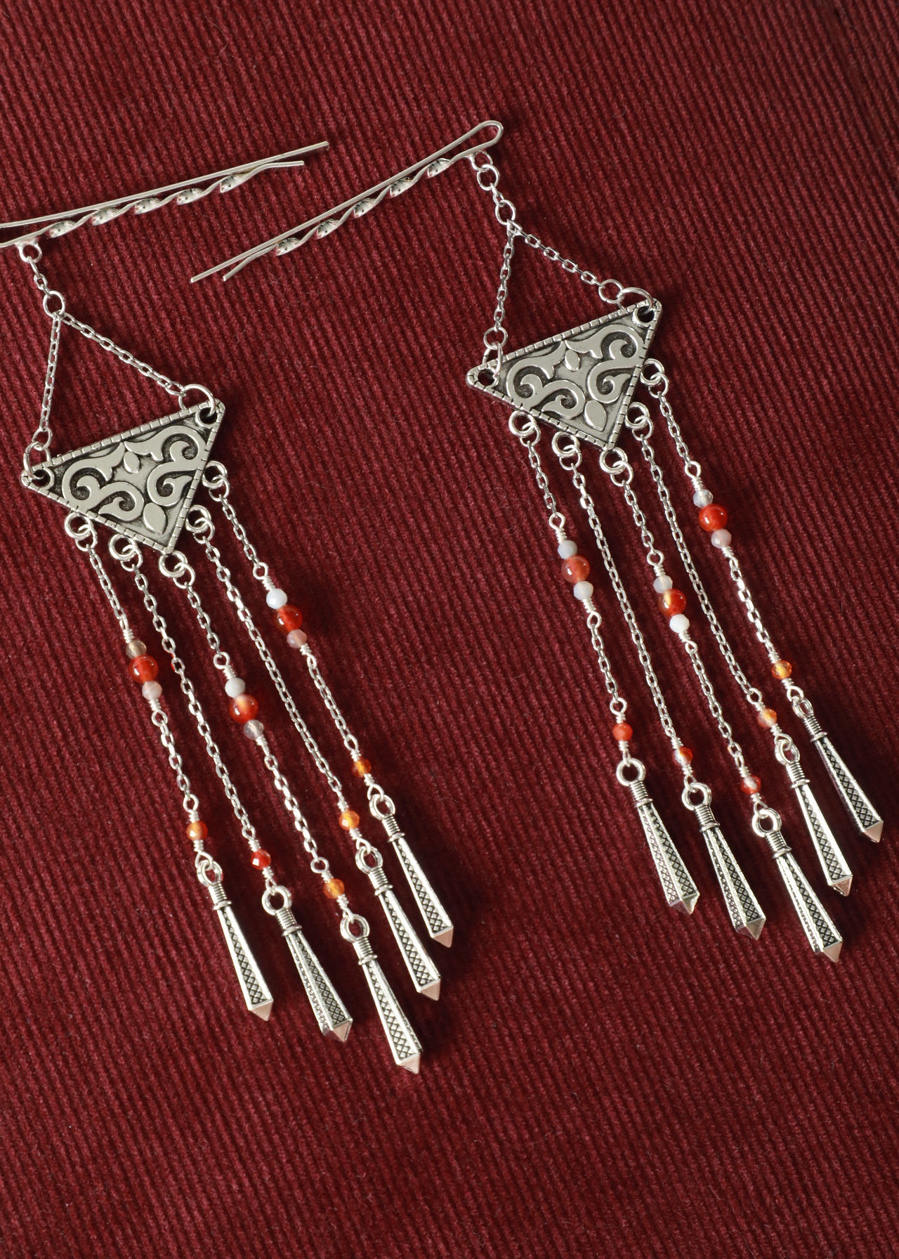 Sholpy Shashbau, Kazakh jewellery, hair pendants, Central Asian Jewelry