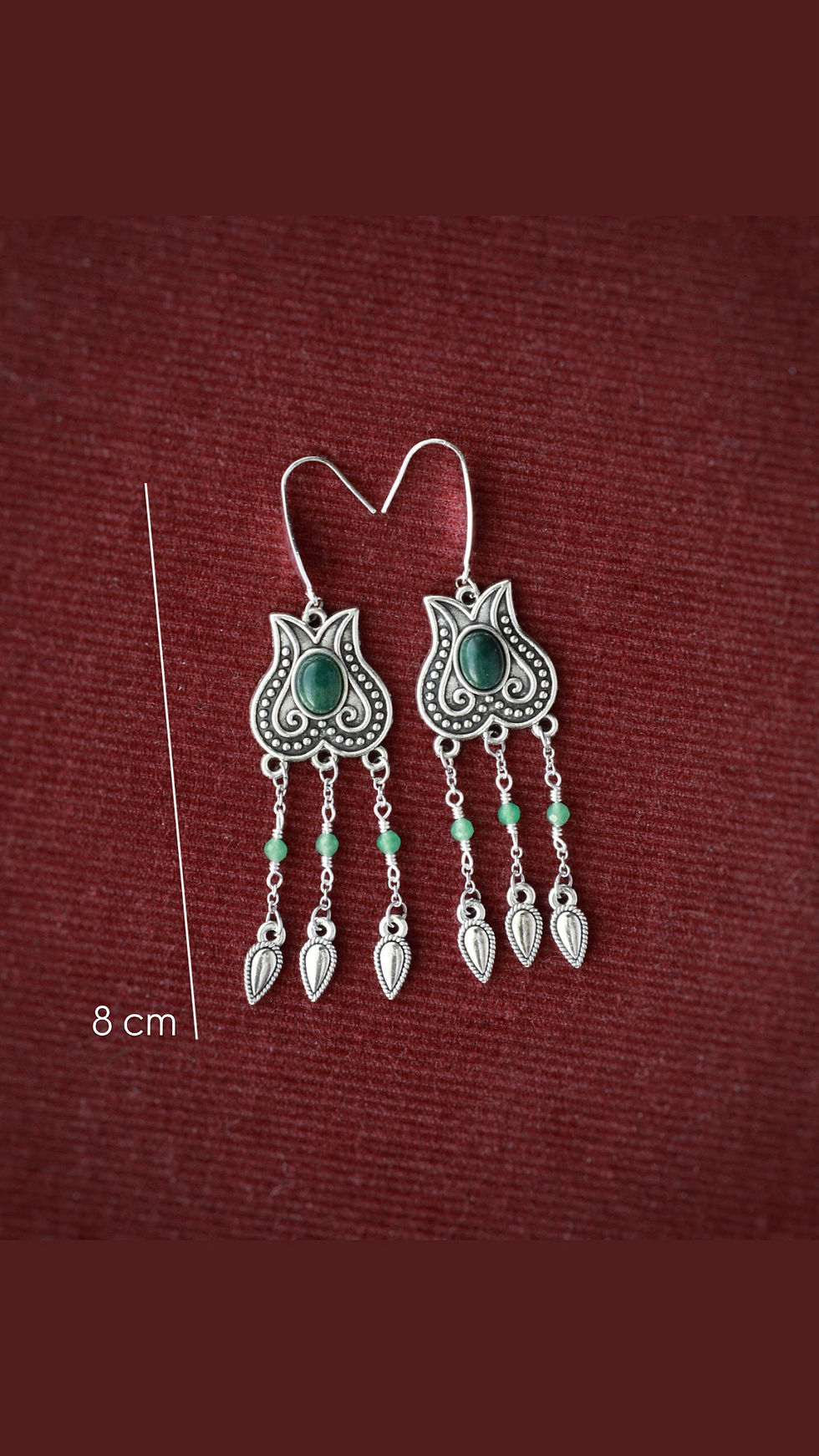 Thumbnail: Tulips Earrings | Kazakh jewellery | Central Asian jewelry