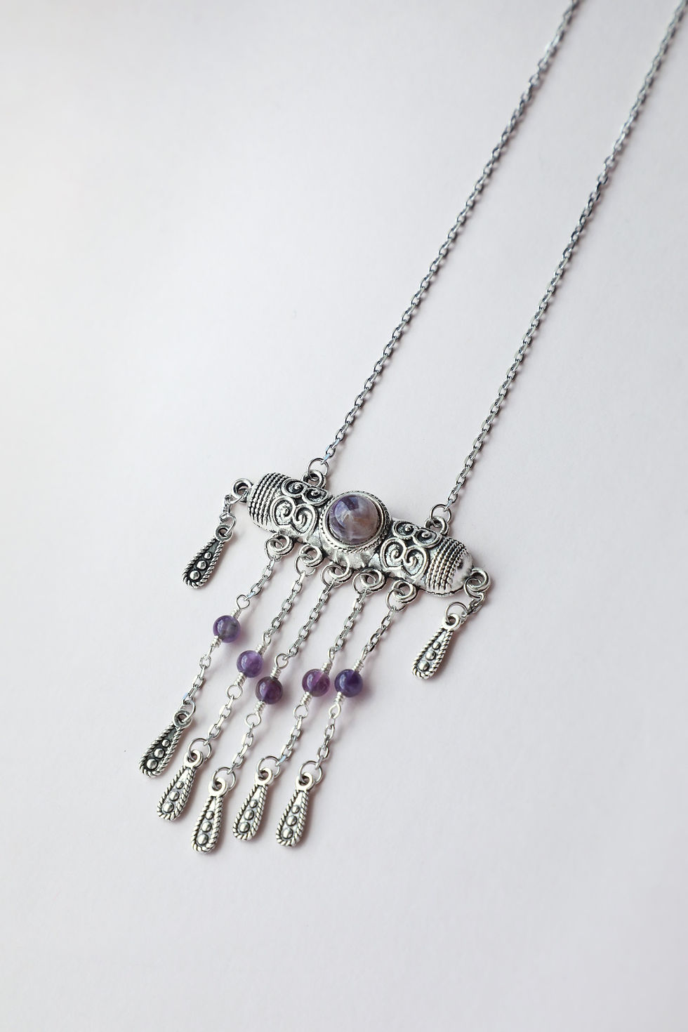 Thumbnail: Petit Boytumar Amulet with Amethyst Central Asian jewellery Hollow Boitumar