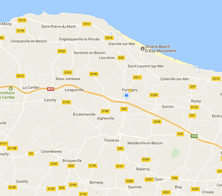 Limites de la commune de formigny la bataille résultant de la fusion des 4 communes d'Aignerville d'Ecrammeville de Formigny et de Louvières