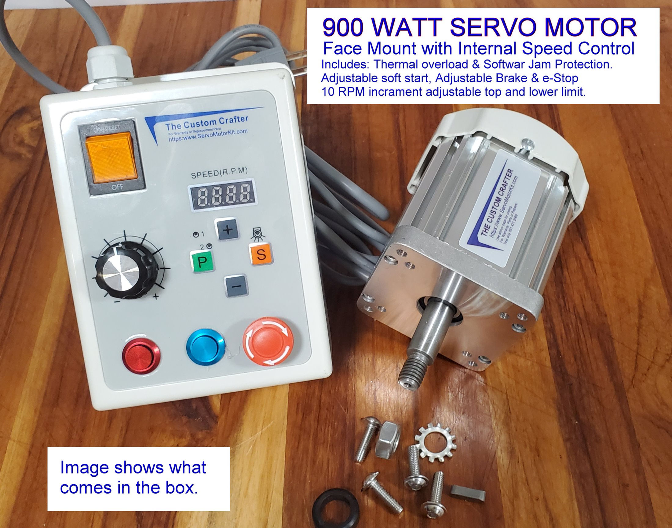 900 Watt servo motor & Driver 1.2HP 11 NM torque 300~3,500 RPM Face Mount