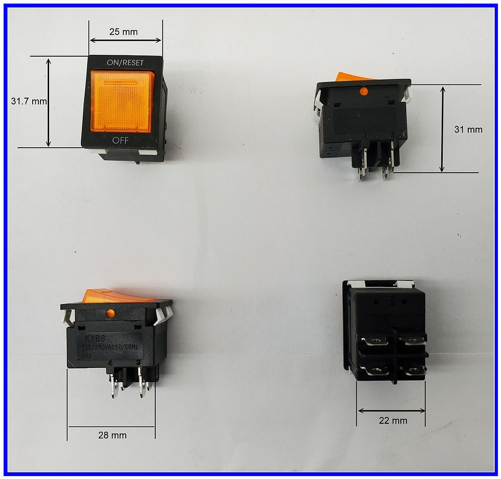 10 Amp Switch Thermal Overload Circuit Breaker Rocker Lighted Orange