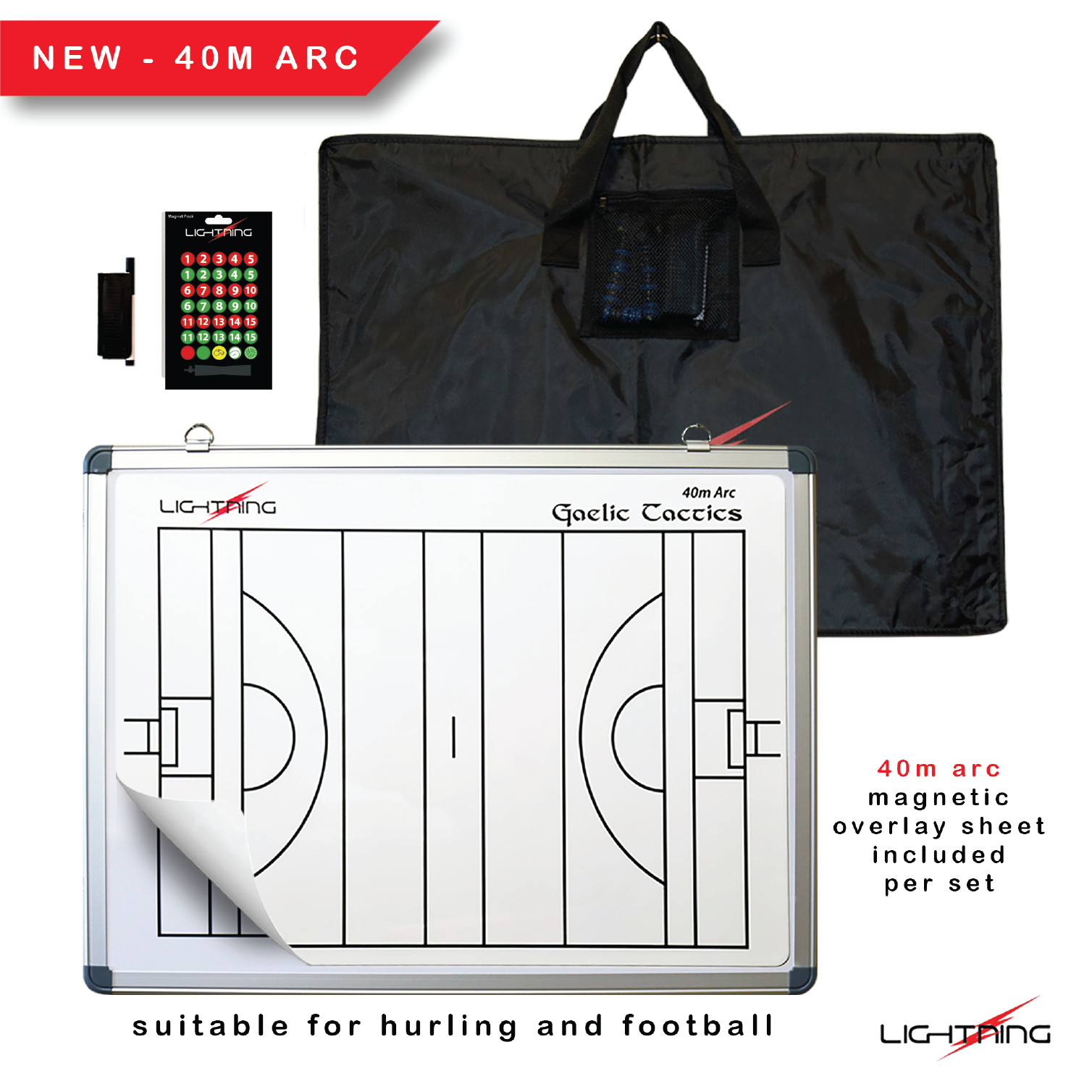 LIGHTNING Magnetic Gaelic Tactic Boards with 420D Carry Case