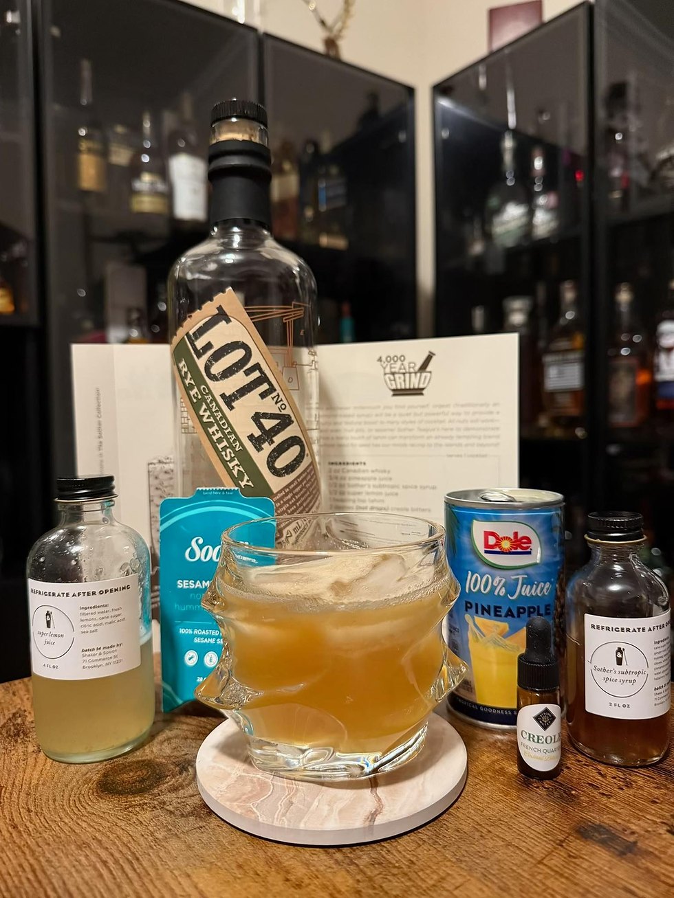 The 4,000 Year Grind Cocktail from the Shaker & Spoon Canadian Cool Box