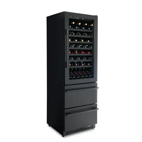 Newair Estate Series 24” Premium Dual Zone Wine and Beverage Fridge with Drawer Cabinets
