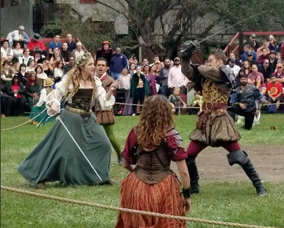 Maid Marion swordfighting