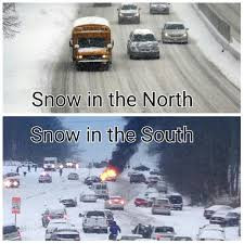 Snow in the North vs. Snow in the South