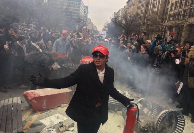 Trump supporter calling for peace.