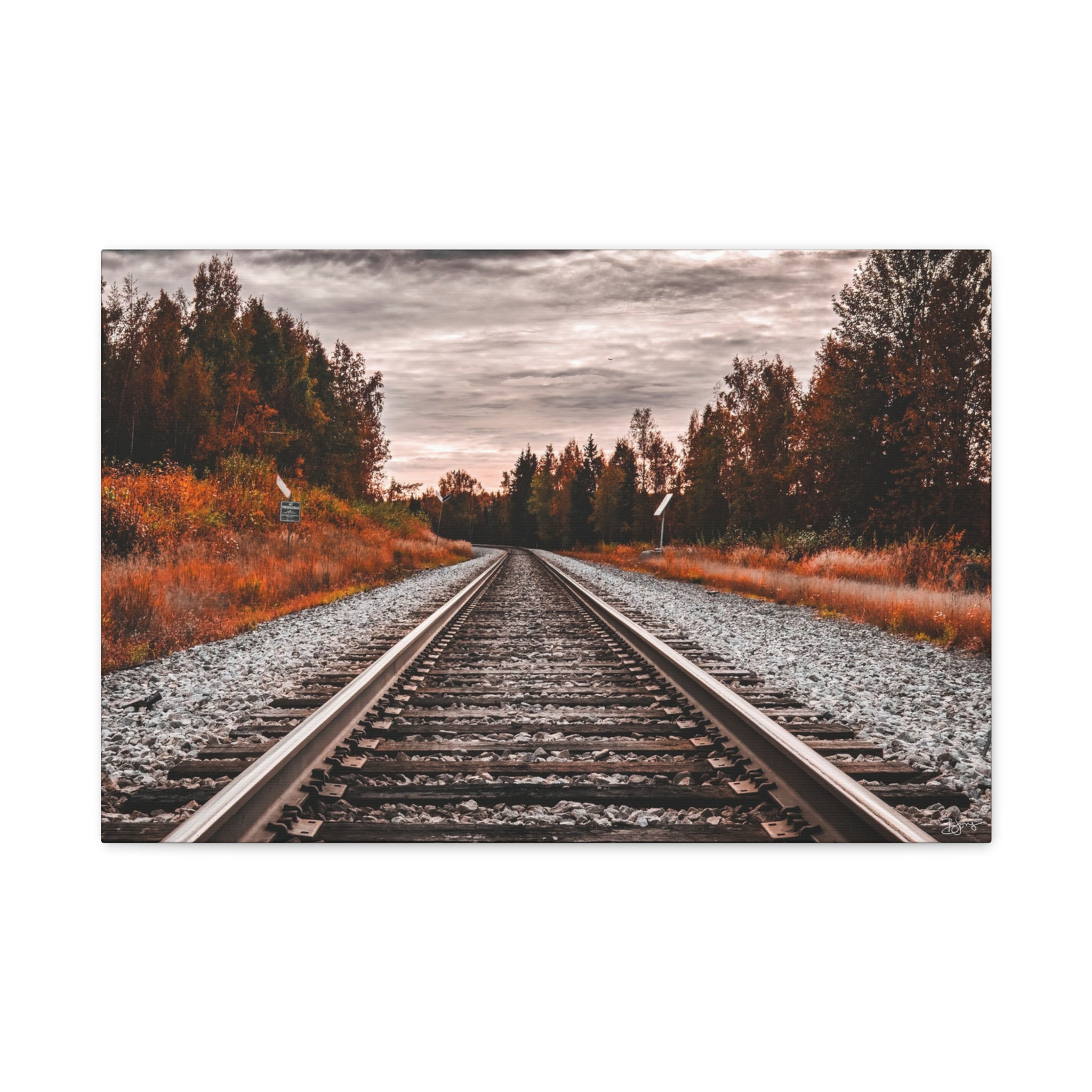Autumn Rails Canvas Print