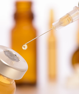Syringe and vial closeup