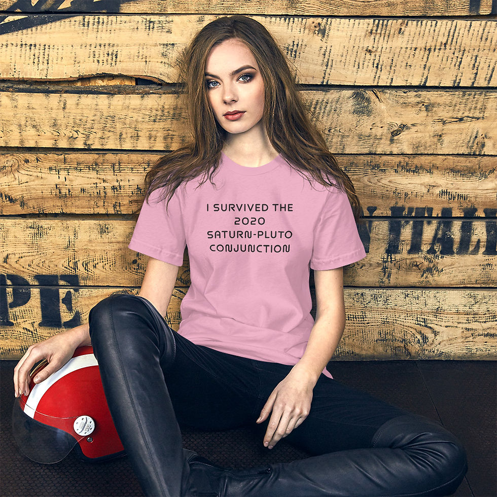 Thumbnail: Saturn-Pluto - Short-Sleeve Unisex T-Shirt - Black Ink