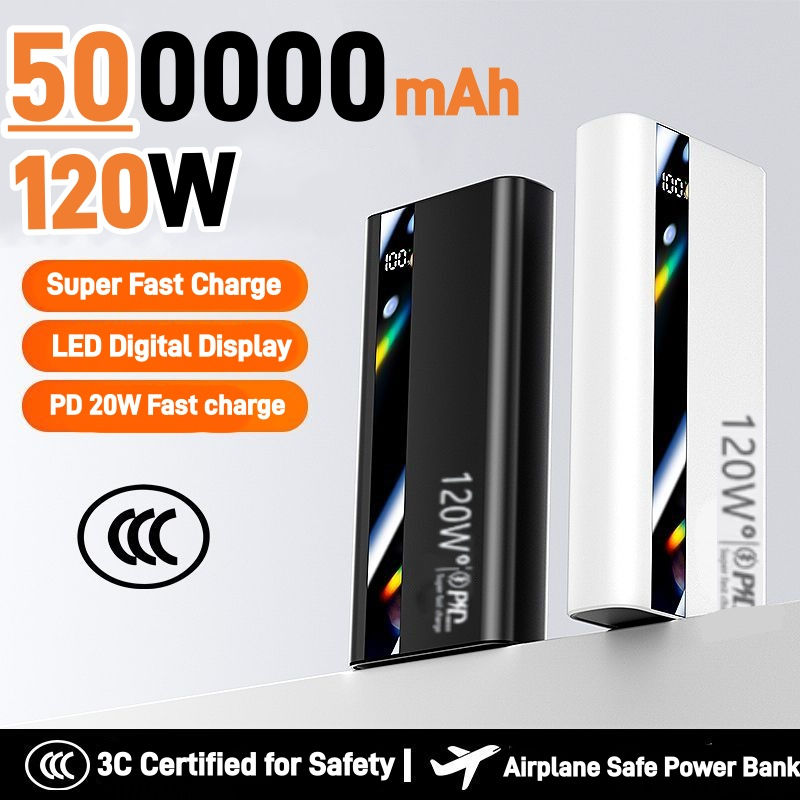 Thumbnail: 500000mAh Power Bank 120W Fast Charging Large Capacity Power Bank PD 20W Suitabl
