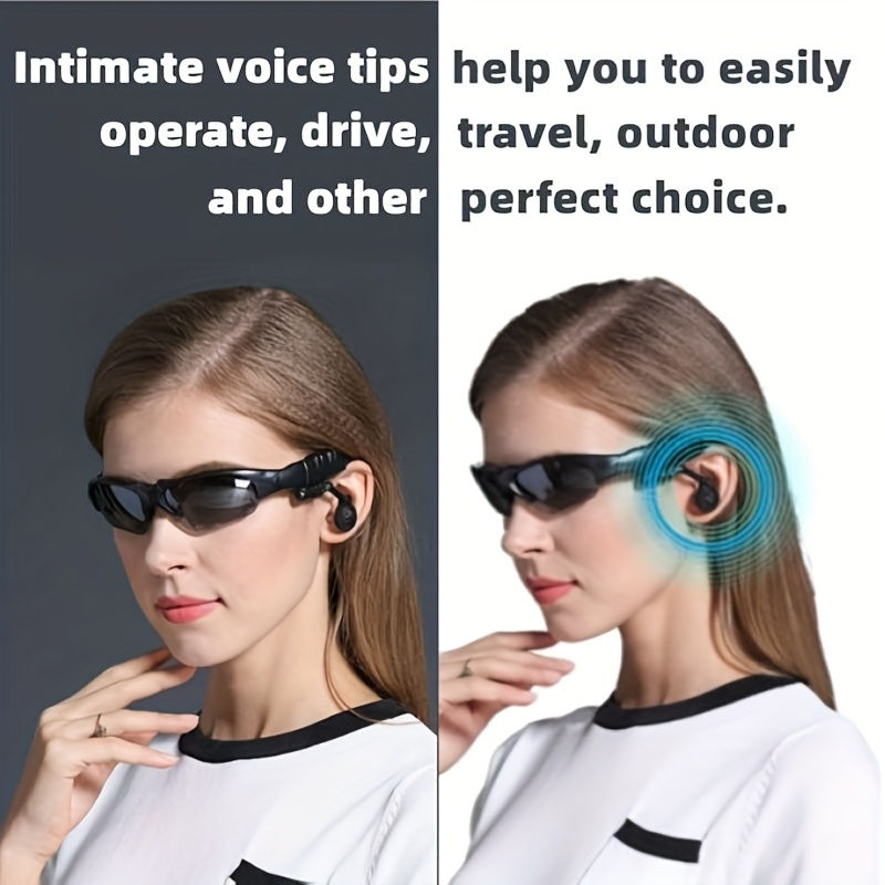 Thumbnail: Glasses Headset Stereo Earphones Wireless Headset with Mic Glasses Sunglasses fo
