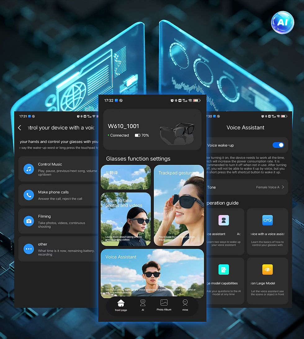 Thumbnail: AI Smart Glasses with 8MP Camera Video Recording 100+ Languages Translation Sung