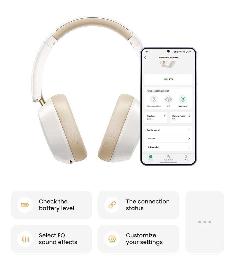 Thumbnail: Choice Wireless Bluetooth Headphones 43dB Hybrid Active Noise Cancellation Hi-Re