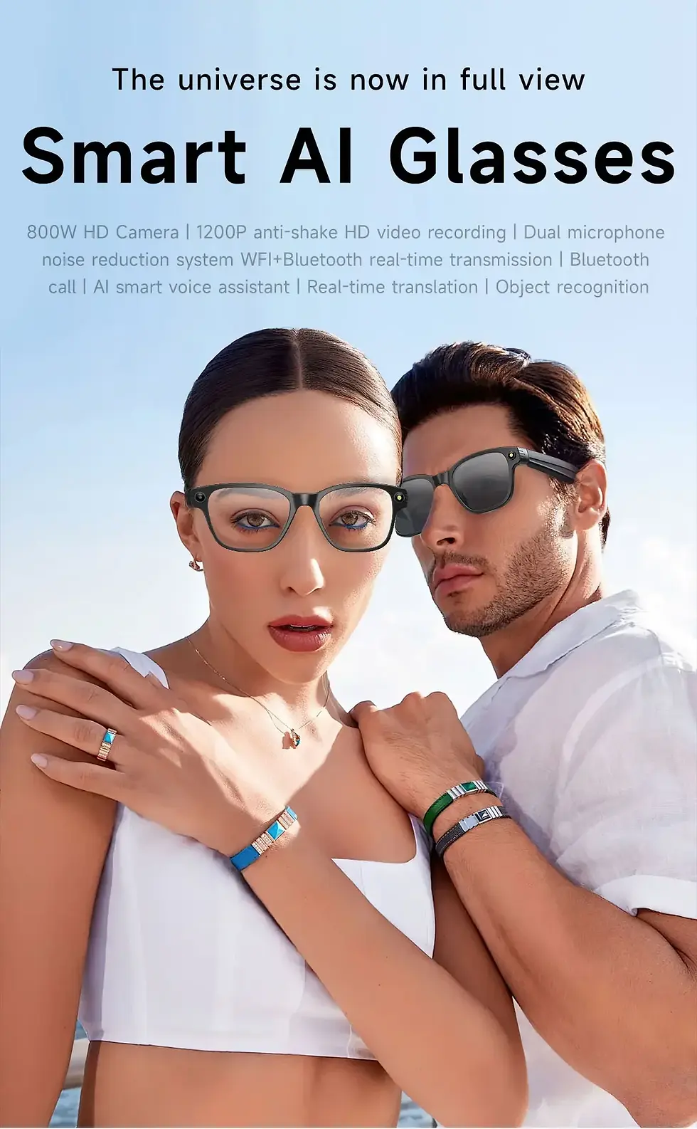 Thumbnail: Lenovo 100MP Camera 8K HD Smart Glasses Chat GPT 260mAh Battery Bluetooth Call V