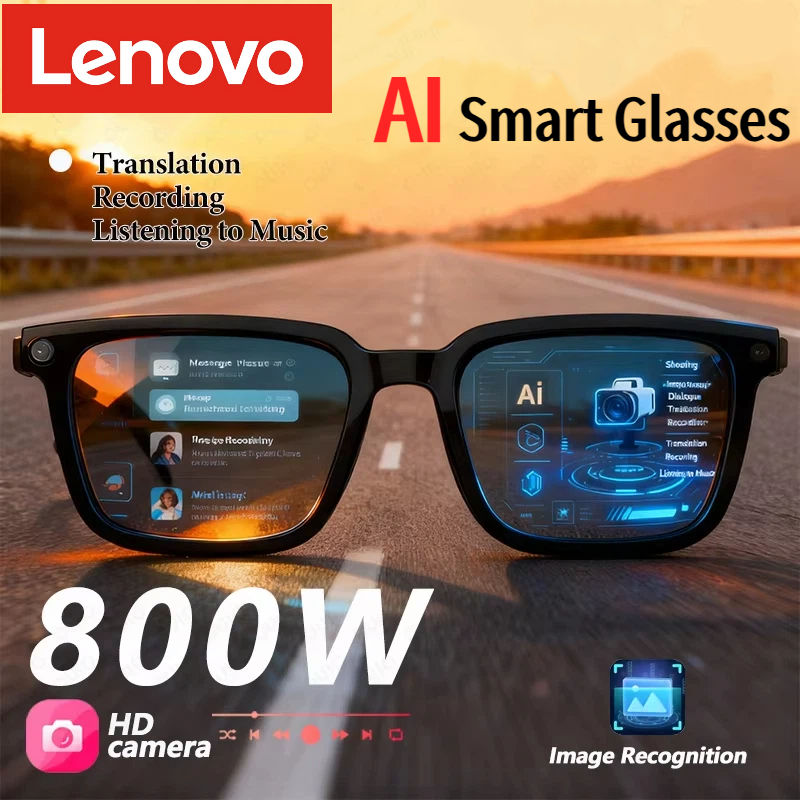 Thumbnail: Lenovo AI Smart Glasses 8K HD Photochromic Multifunction Bluetooth Calling Voice