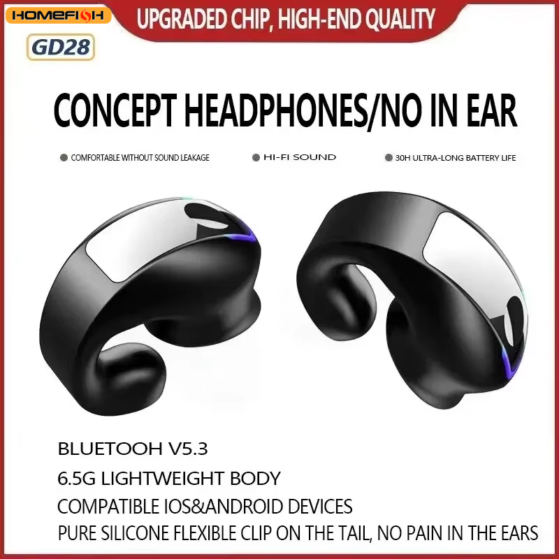 BT Earphone Clip On Monaural Inear Motion Stereo Bone Conduction Gd28 Business