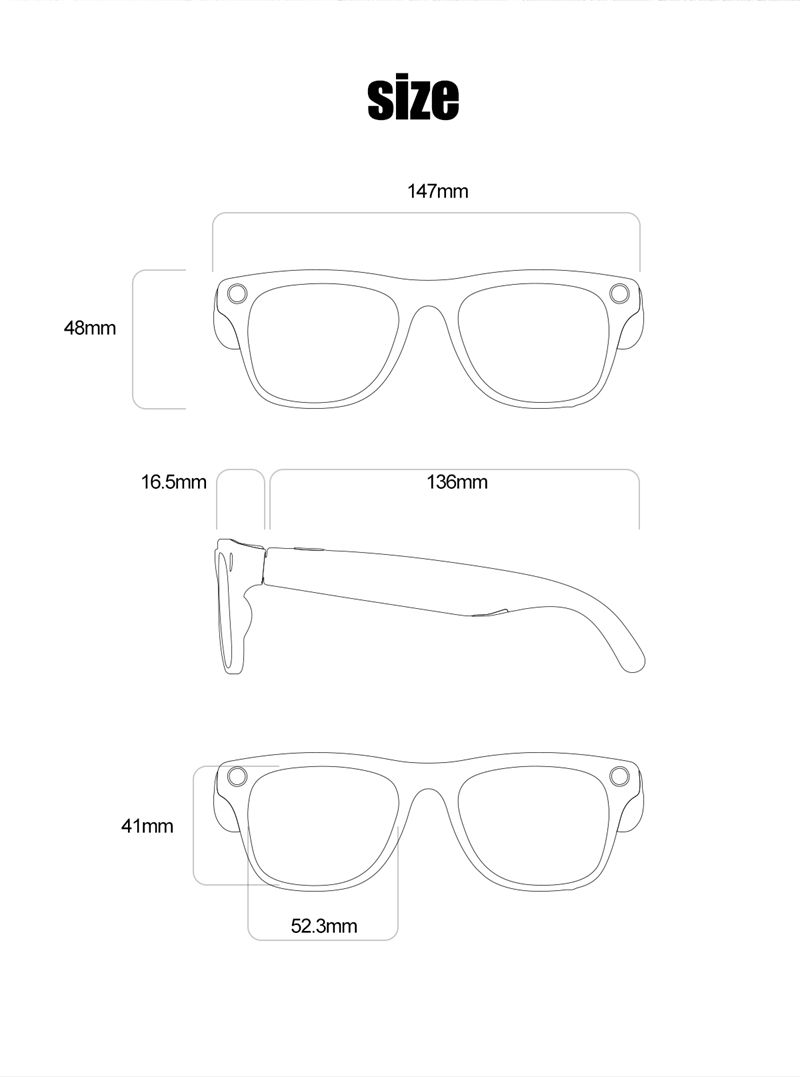 Thumbnail: 4K HD AI Smart Glasses 800w Pixel Multifunctional Camera Bluetooth Call Voice As