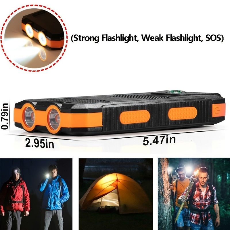 Solar Power Bank 20000mAh Spare battery Large Capacity Fast Charging Portable Ch