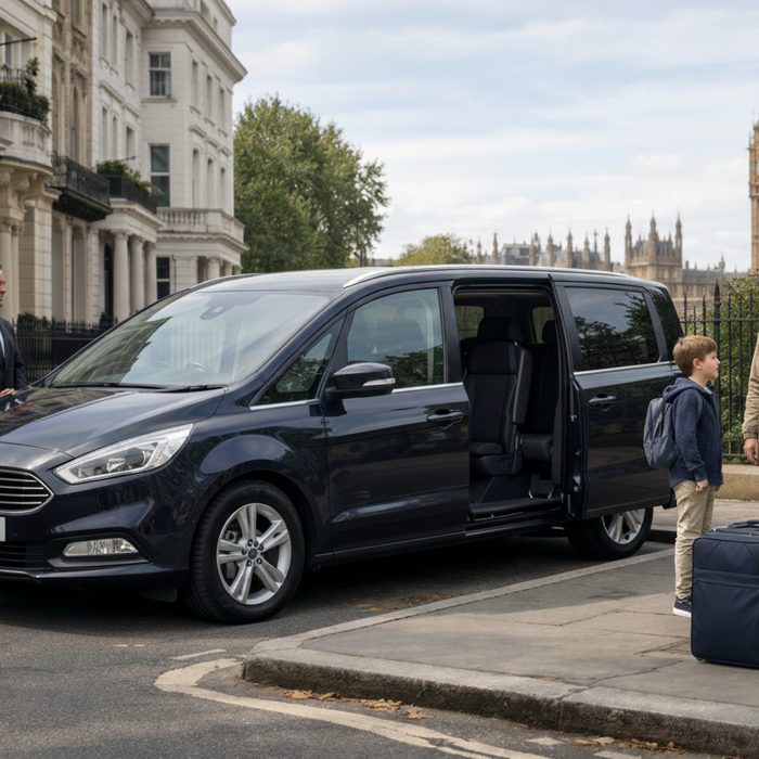 Group and MPV travel service in London with family and luggage for airport and long-distance journeys