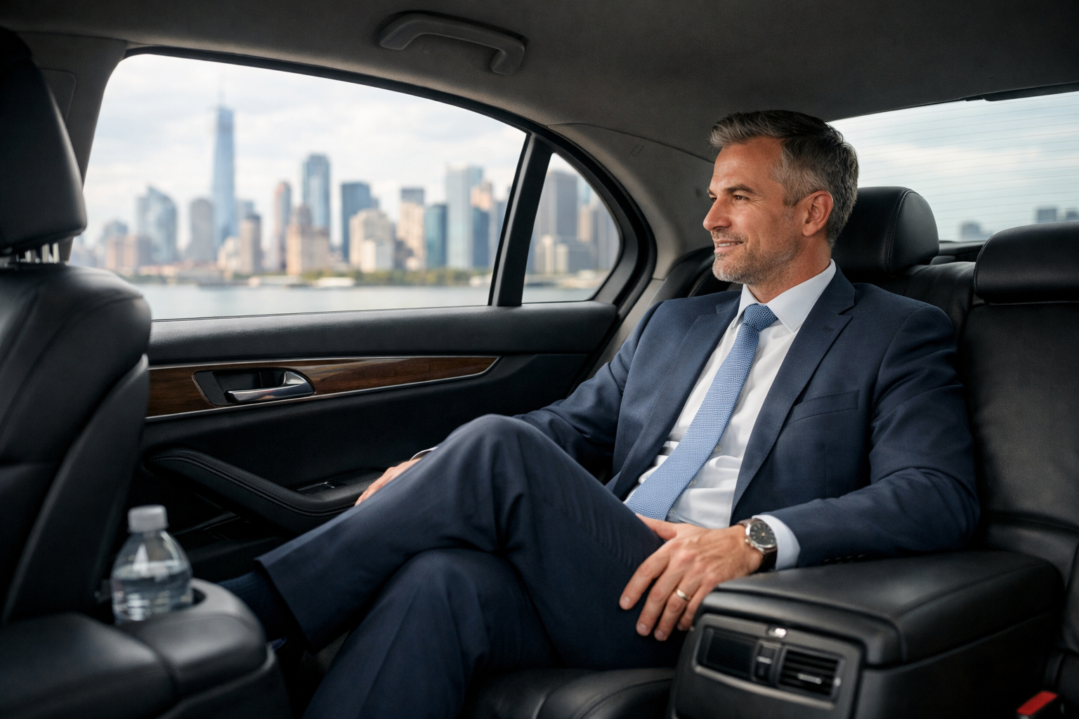 Corporate business travel in London with executive vehicle and professional driver