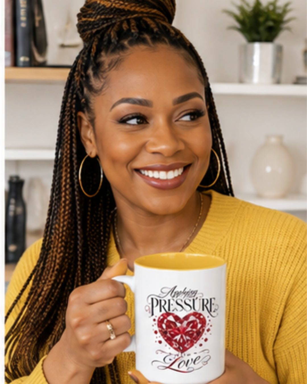 Applying Pressure with Love Mug with Color Inside