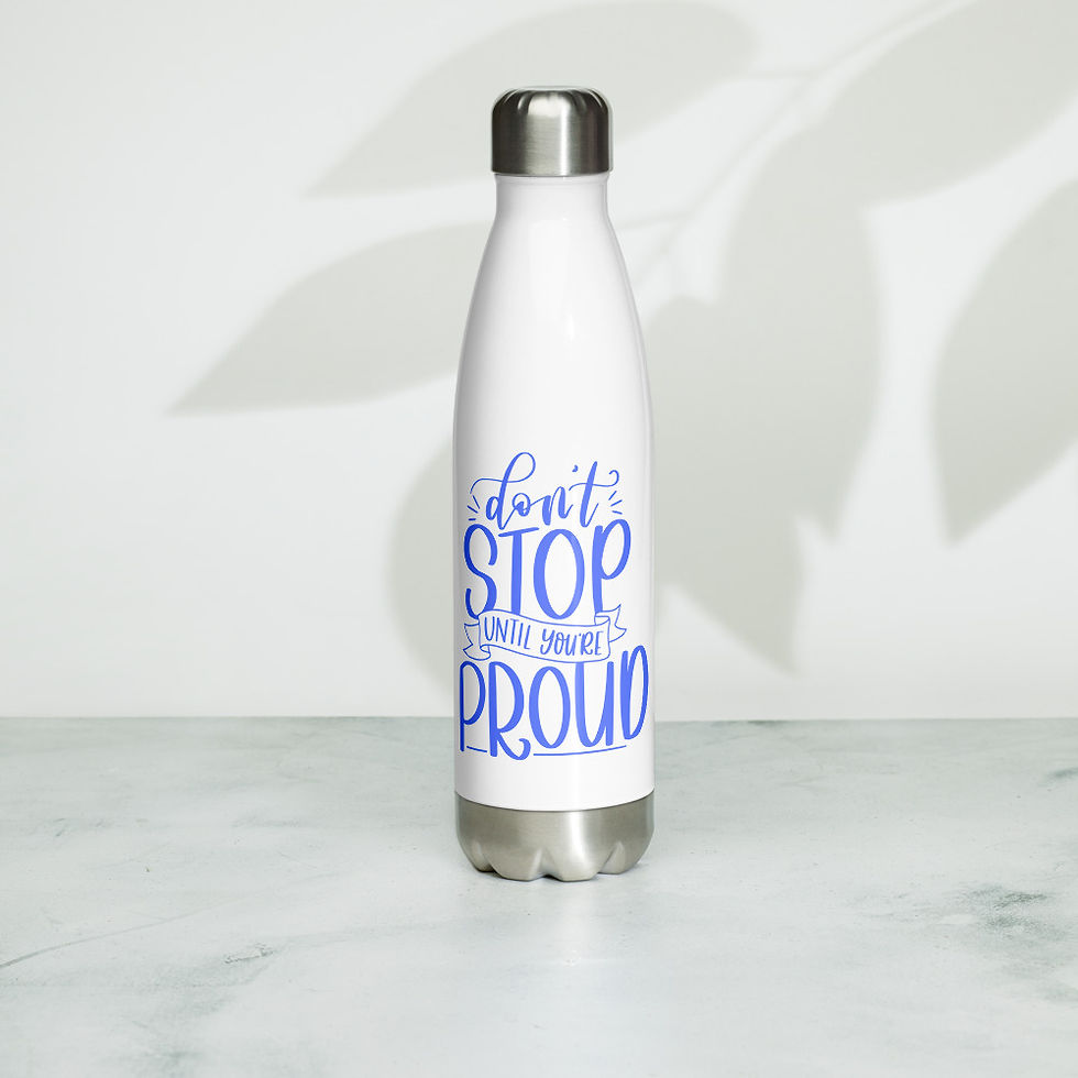 Don't Stop Until You're Proud Stainless Steel Water Bottle