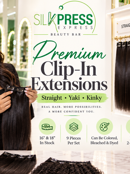 Transform Your Look with Premium Clip-In Hair Extensions from Silk Press Express