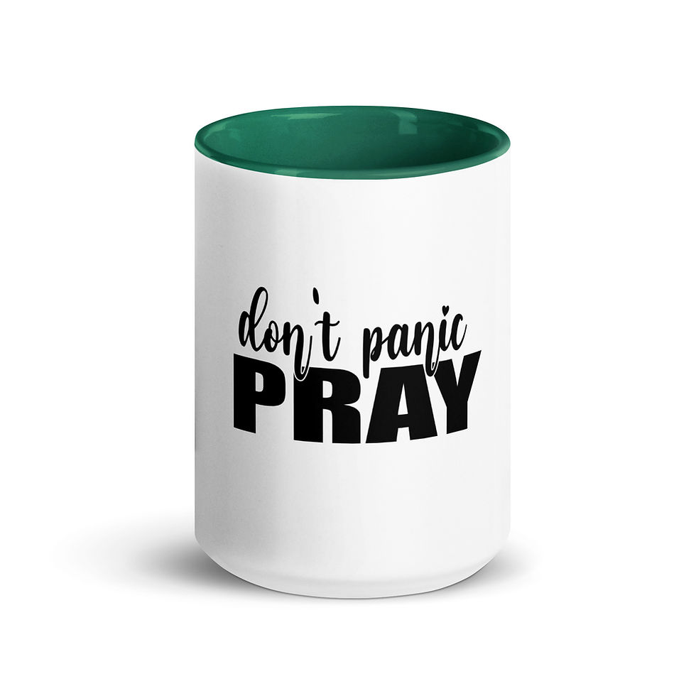 Thumbnail: Don't Panic Pray Mug with Color Inside