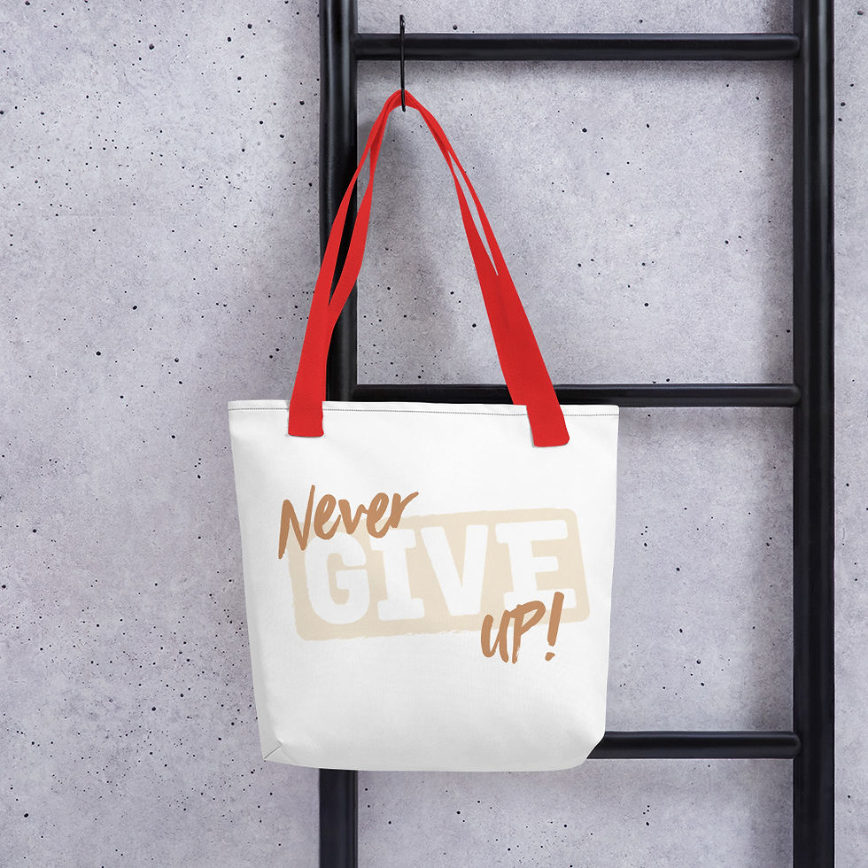 Thumbnail: Never Gove Up! Tote bag