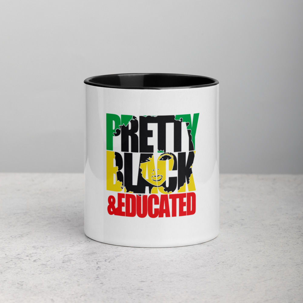 Pretty Black & Educated Mug with Color Inside