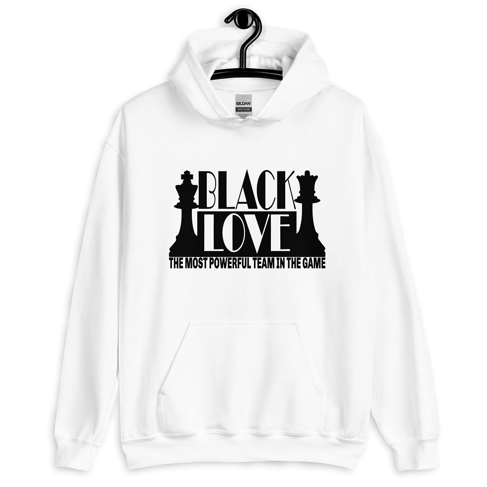 Thumbnail: Black Love (White) Unisex Hoodie