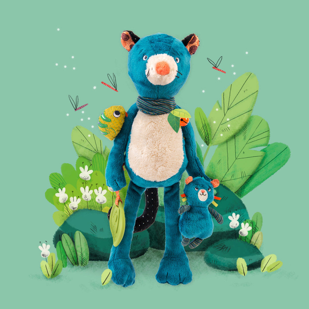 Peluche d'activités Zimba la panthère Dans la Jungle MOULIN ROTY