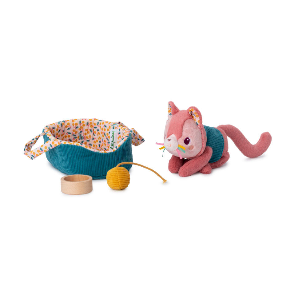 Miniature : Jeanne le chat et son panier LILLIPUTIENS